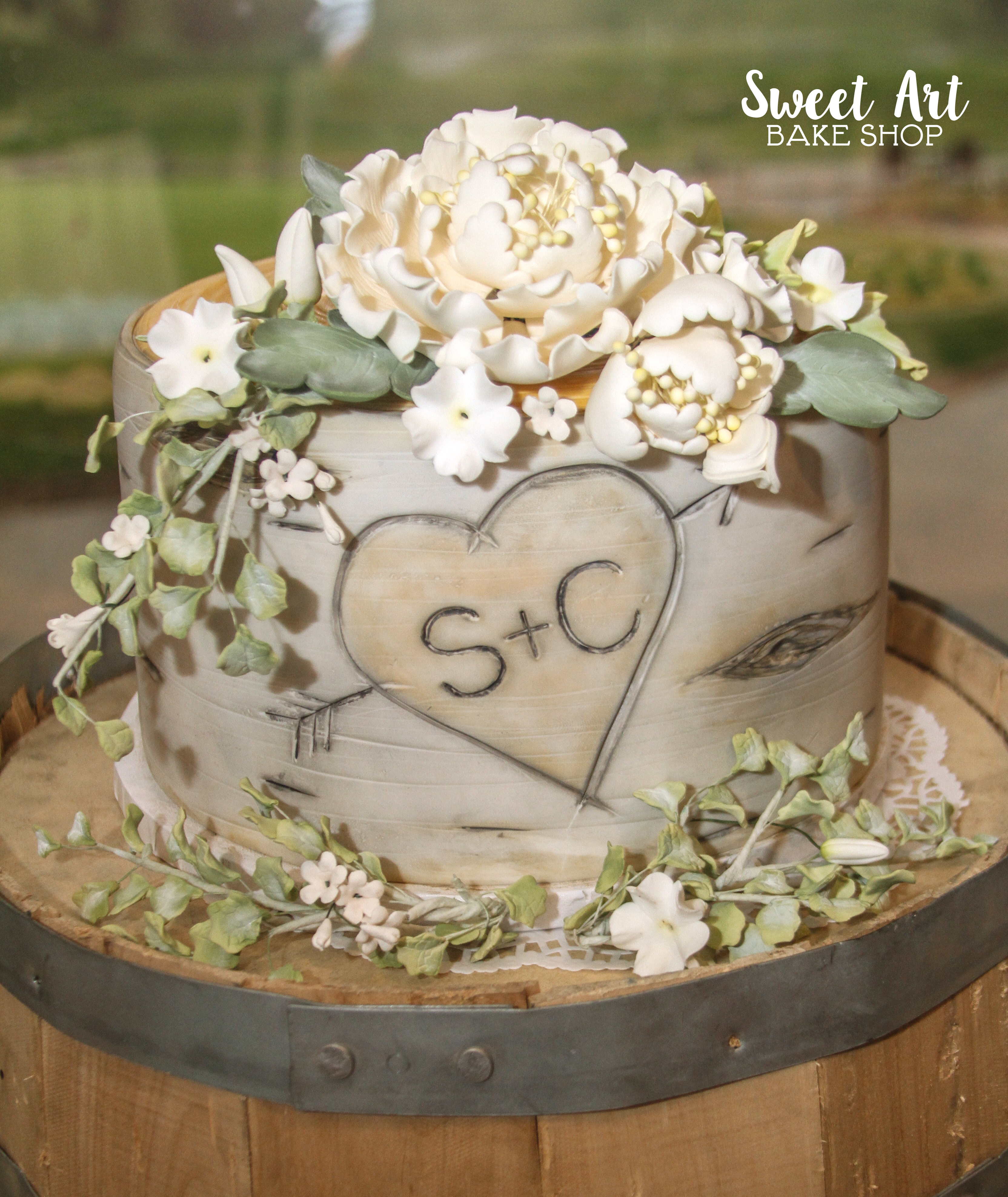 Birch Tree Cutting Cake