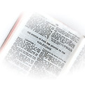 holy bible open to the epistle of paul the apostle to the galatians, with white vignette g