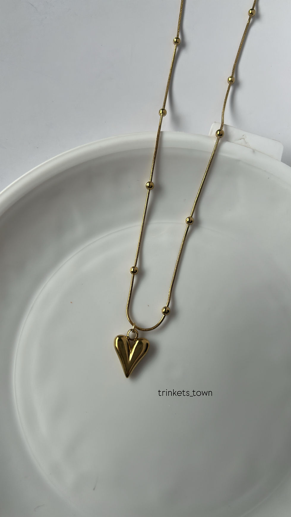 Evelia heart 18k gold plated necklace
