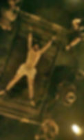 overhead dungeon view of if man being stretched on the medieval Rack