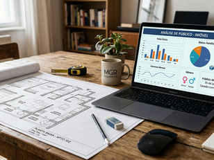 Planejamento de marketing imobiliário focado em público-alvo e diferenciação de mercado.