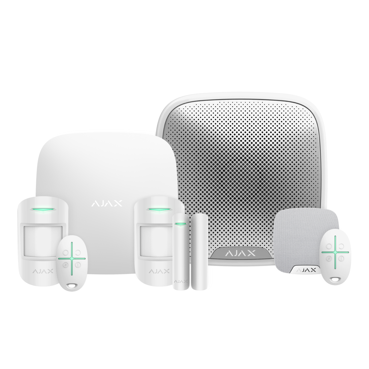 35649.115.WH1 Ajax Kit 1 Hub2(2G)+MP House with keyfobs (8PD) white-1.png