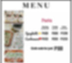 Pasta Menu
