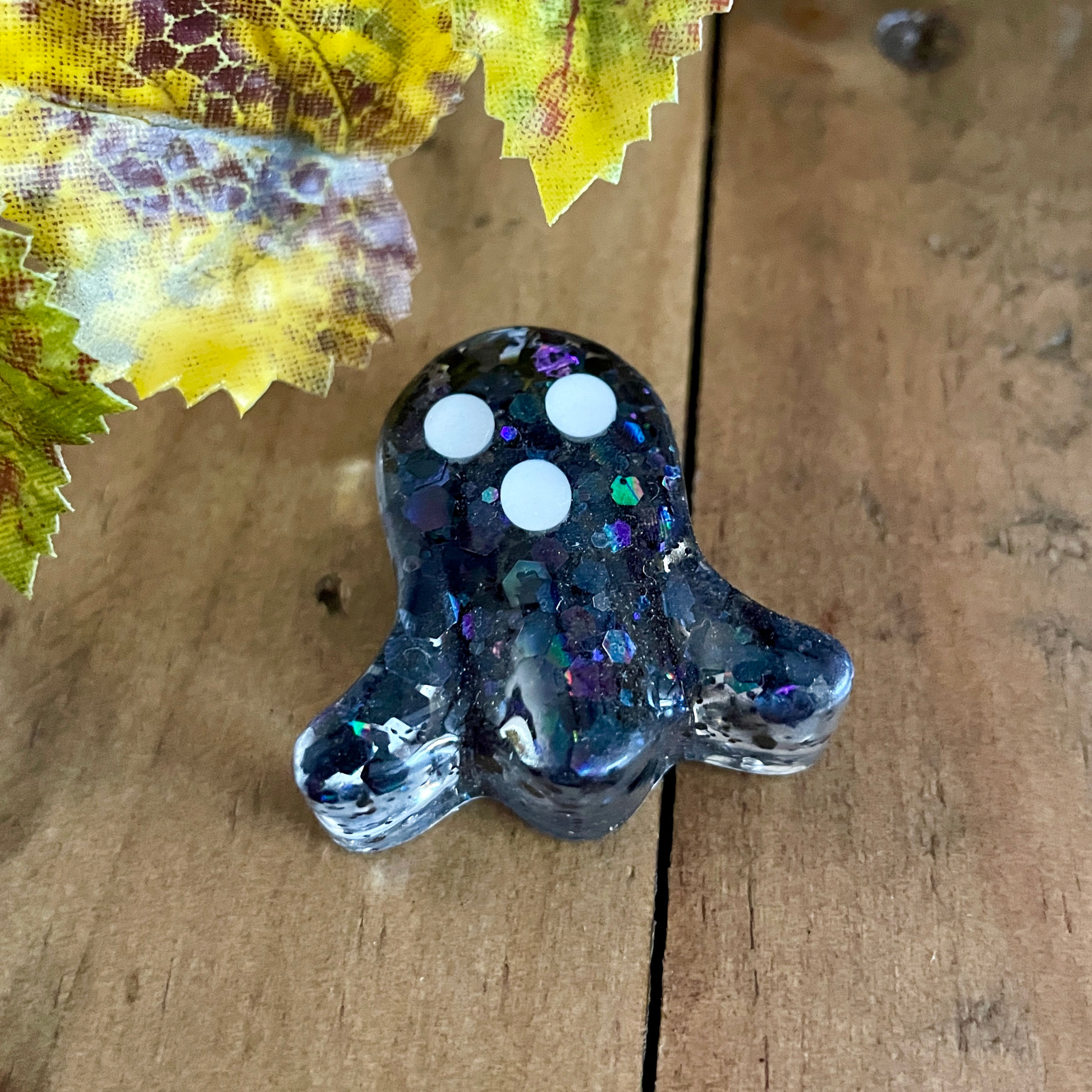 Black Holographic Glitter Ghost Hug