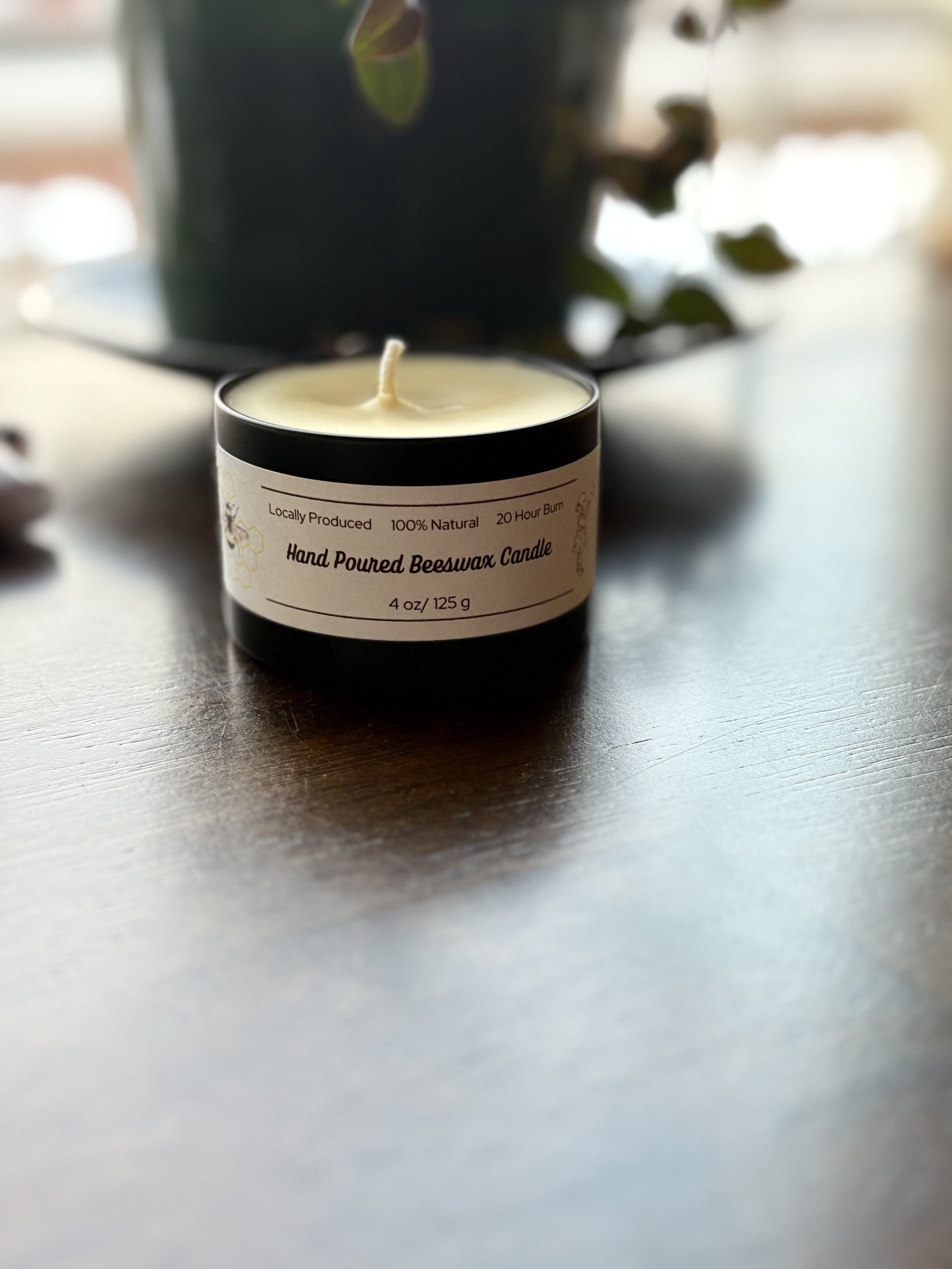 Black Metal Tin Candle