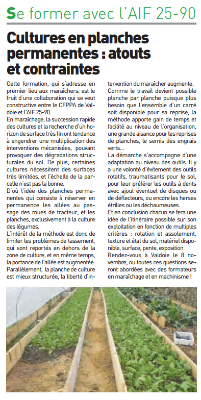 Cultures en planches permanentes