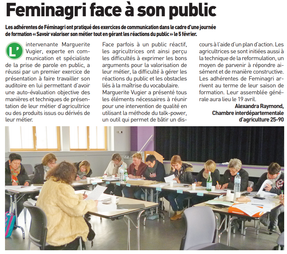 Feminagri face à son public