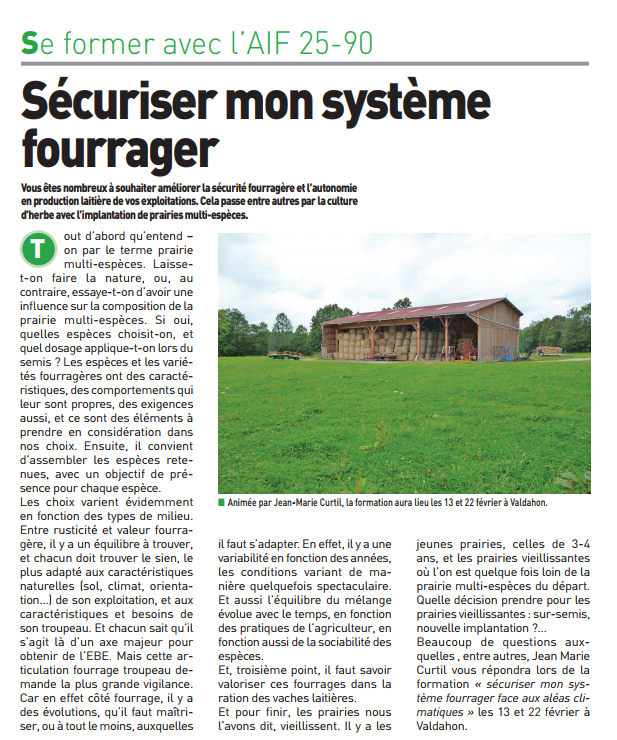 Sécuriser mon système fourrager