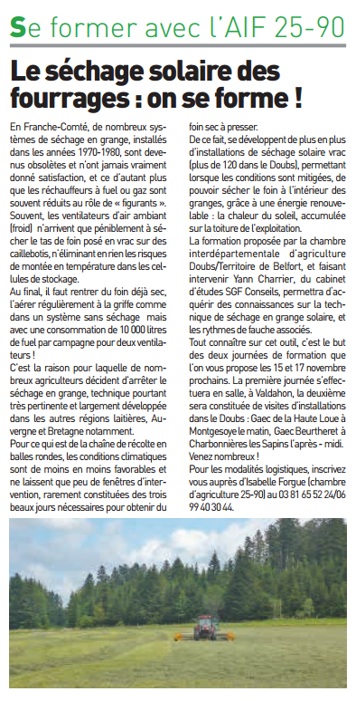Séchage solaire des fourrages