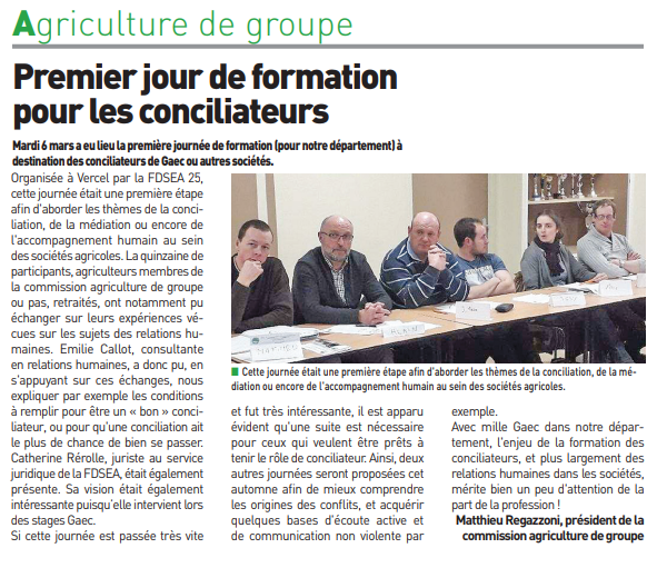 Conciliation dans les GAEC