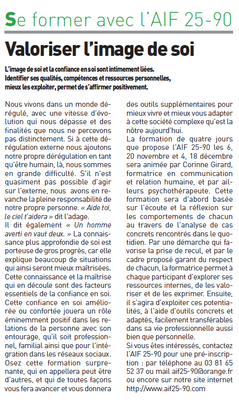 Valoriser l'image de soi