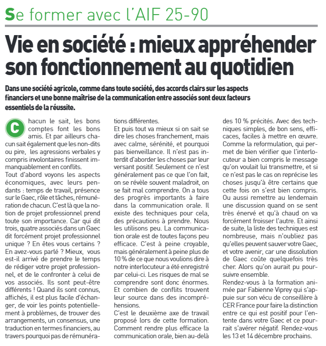 Vie en société