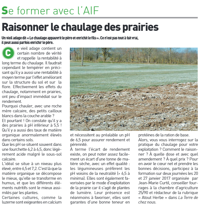 Raisonner le chaulage des prairies