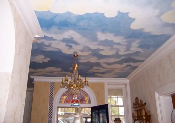 Painting on Walls of unicorns in the sky