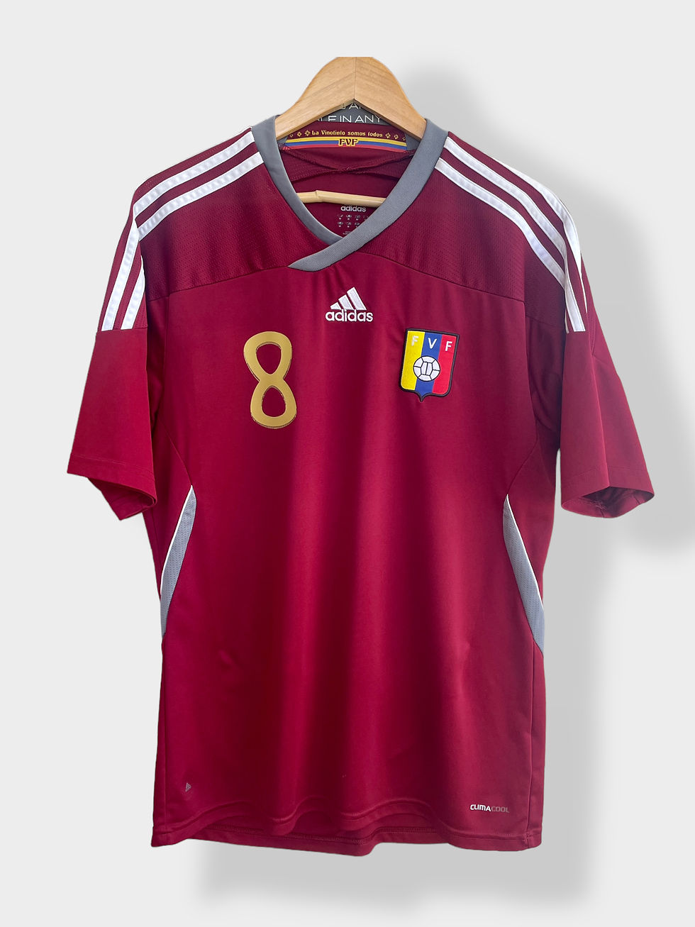 Thumbnail: adidas Venezuela 2011 Home Jersey - Rincon #8 - M - USED: Very Good