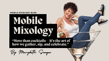 mixologist inside a martini glass with jeans white tank