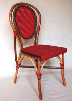 rattan bistro chair and colored synthetic fiber, modern style, bali, indonesia