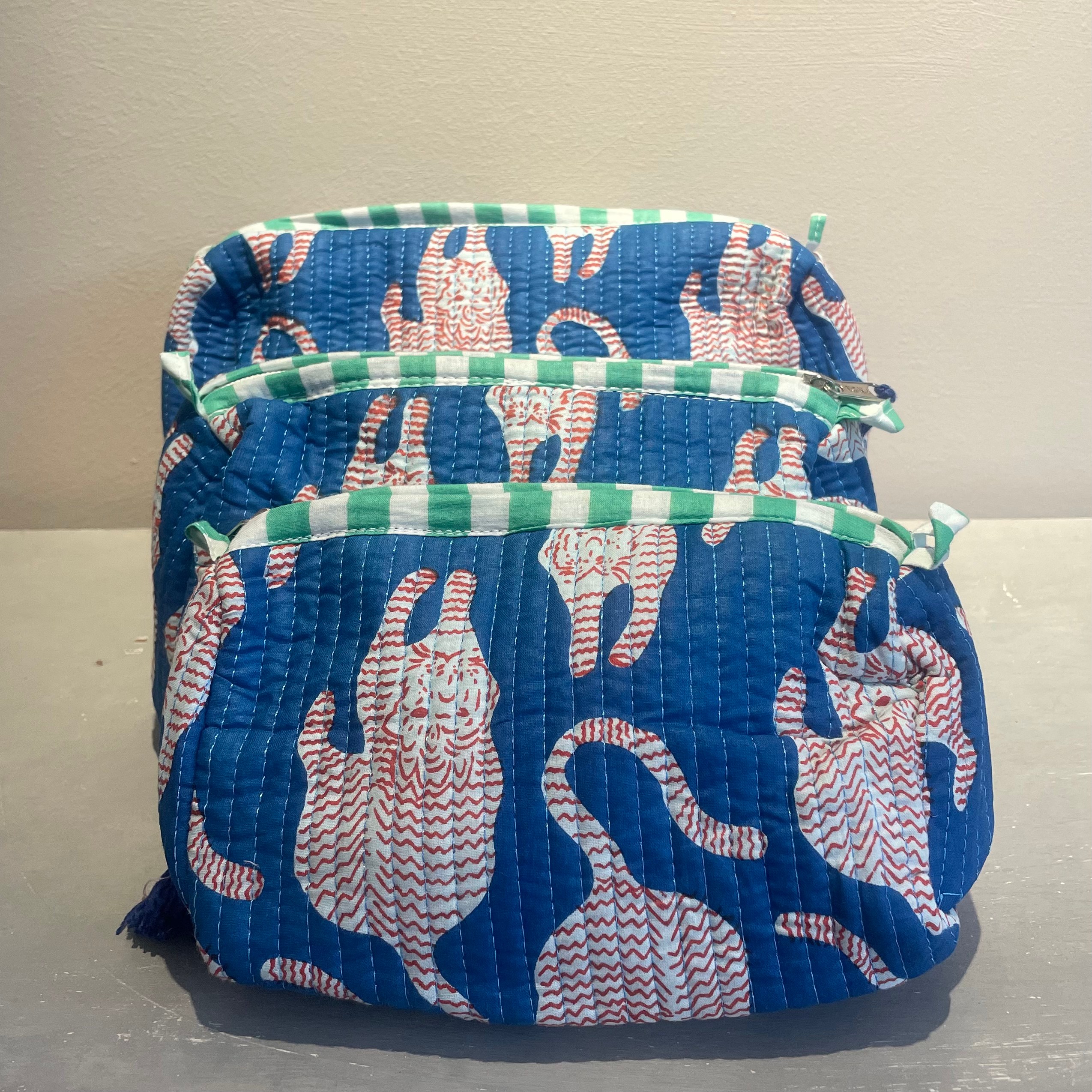 Wash Bag - Blue Cheetah - Multiple Sizes