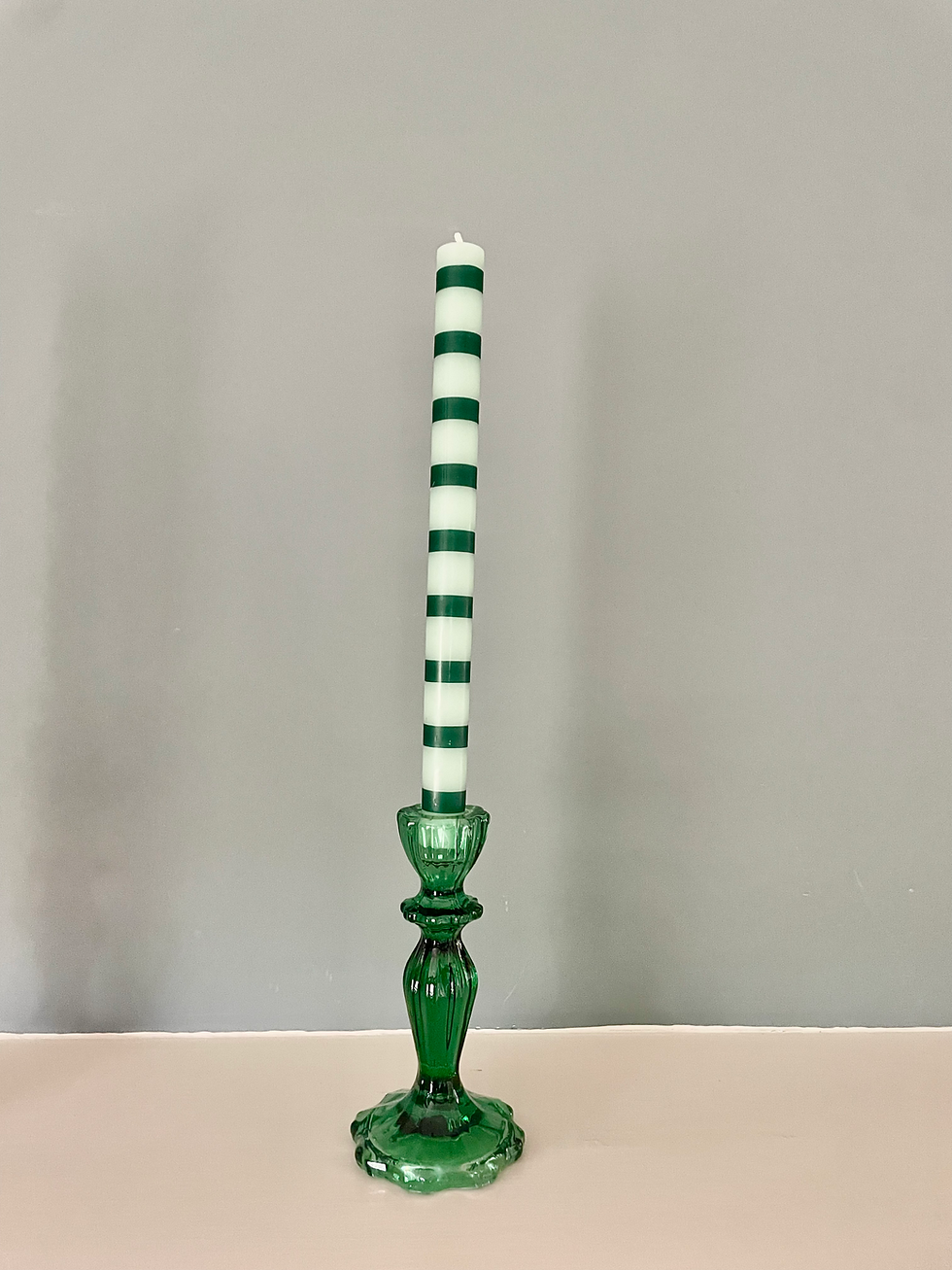 Thumbnail: Glass Candle Holders - Red and Green