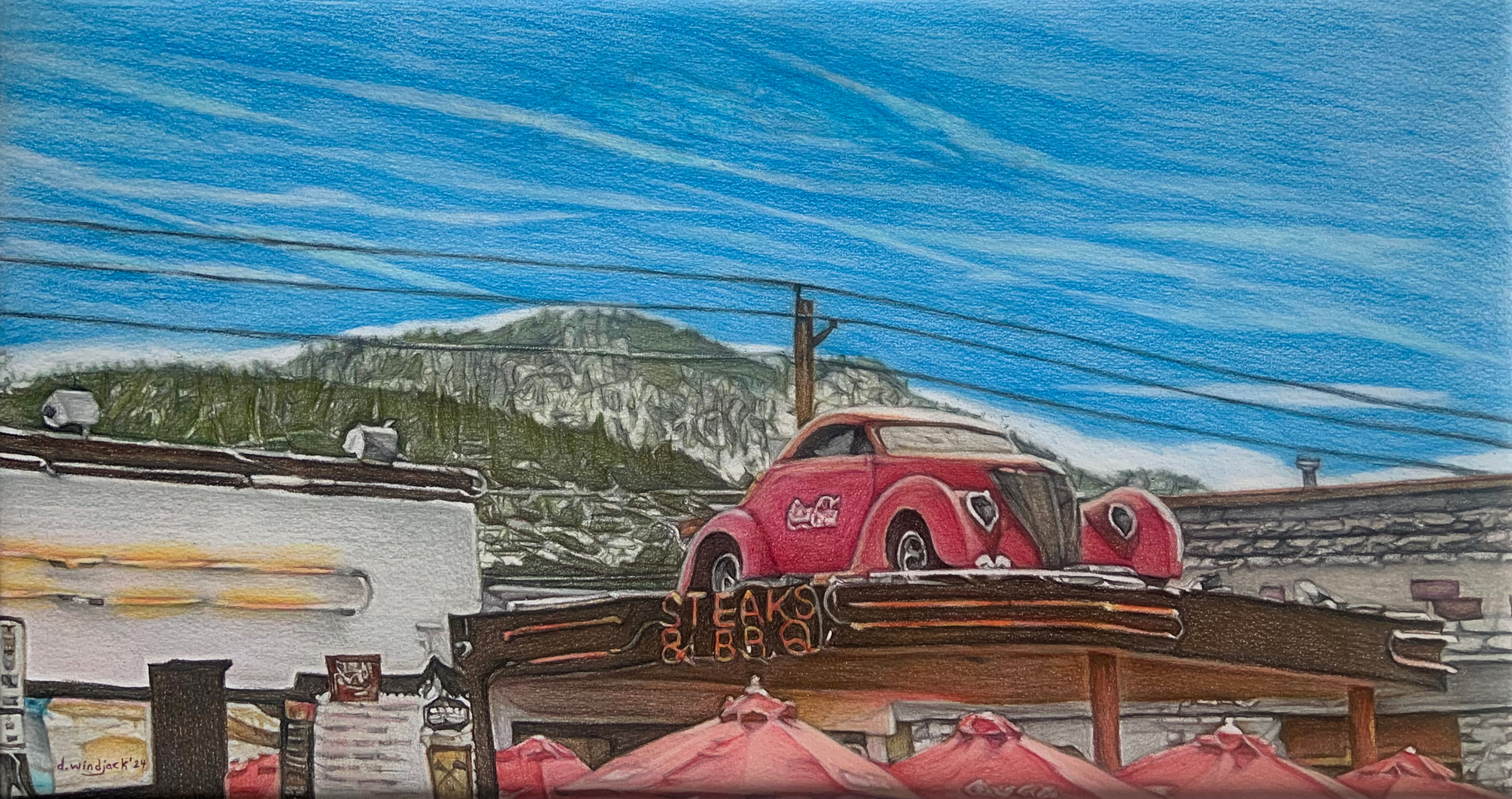 Pitstop on Route 66 (includes frame)