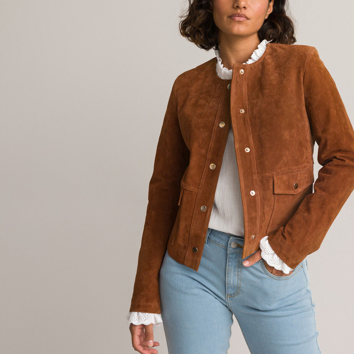 Veste en croûte de cuir