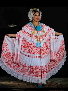 Pollera de lujo naranja matizada