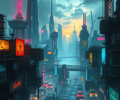 A dystopian cyberpunk city as a background landscape..jpg