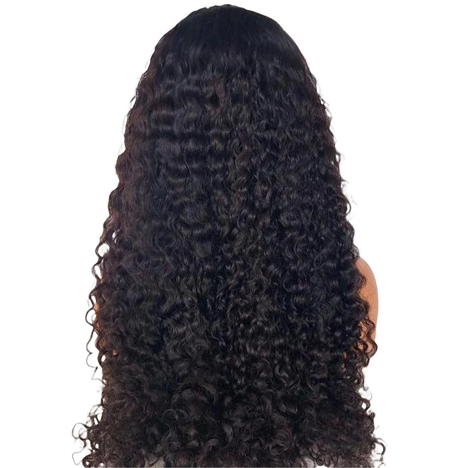 Thumbnail: 13x6 Curly Human Hair Lace Front Wig with Bangs 