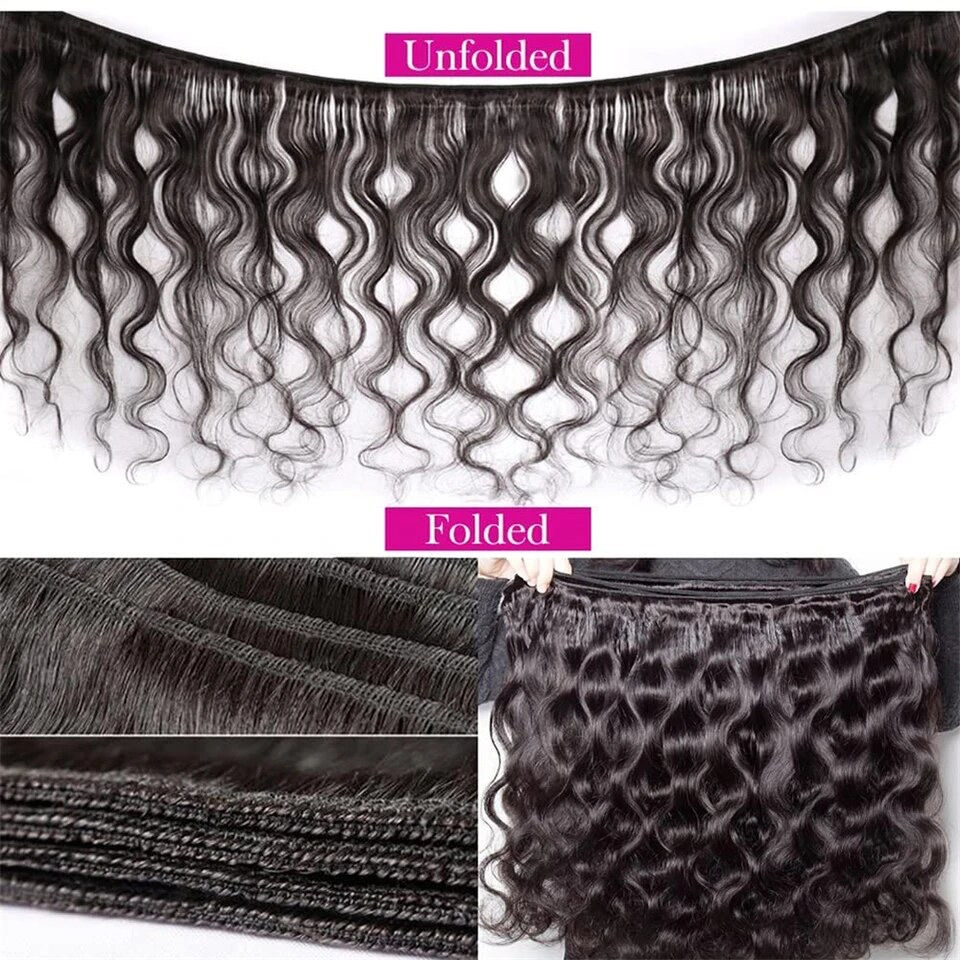 Thumbnail: 12A Brazilian Body Wave Hair Bundles Natural Color 100% Virgin Human - Lavish Lace Wigs