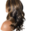 Thumbnail: Brown Human Hair Lace Front Wig With Highlights 