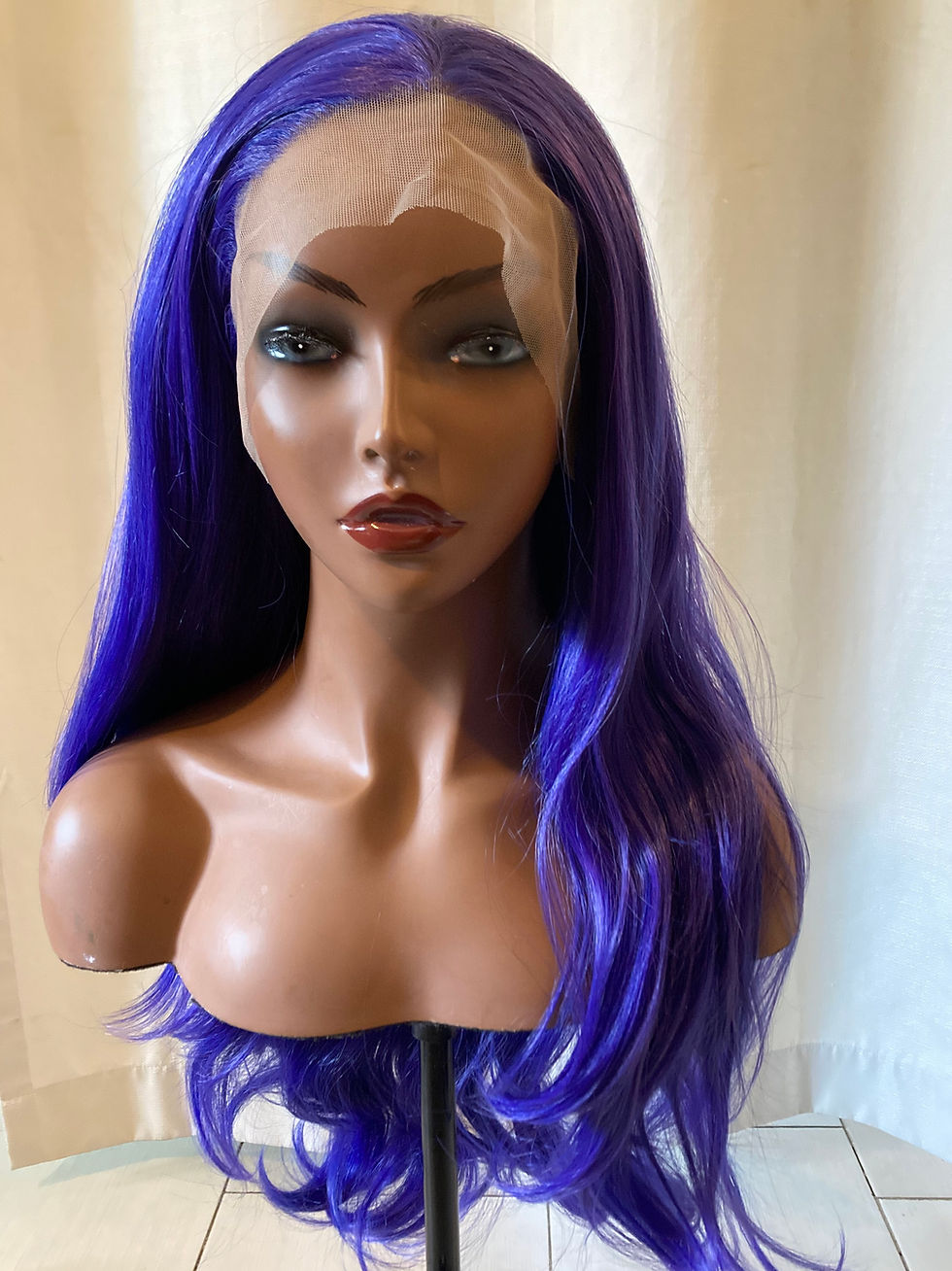 purple synthetic lace front wig 