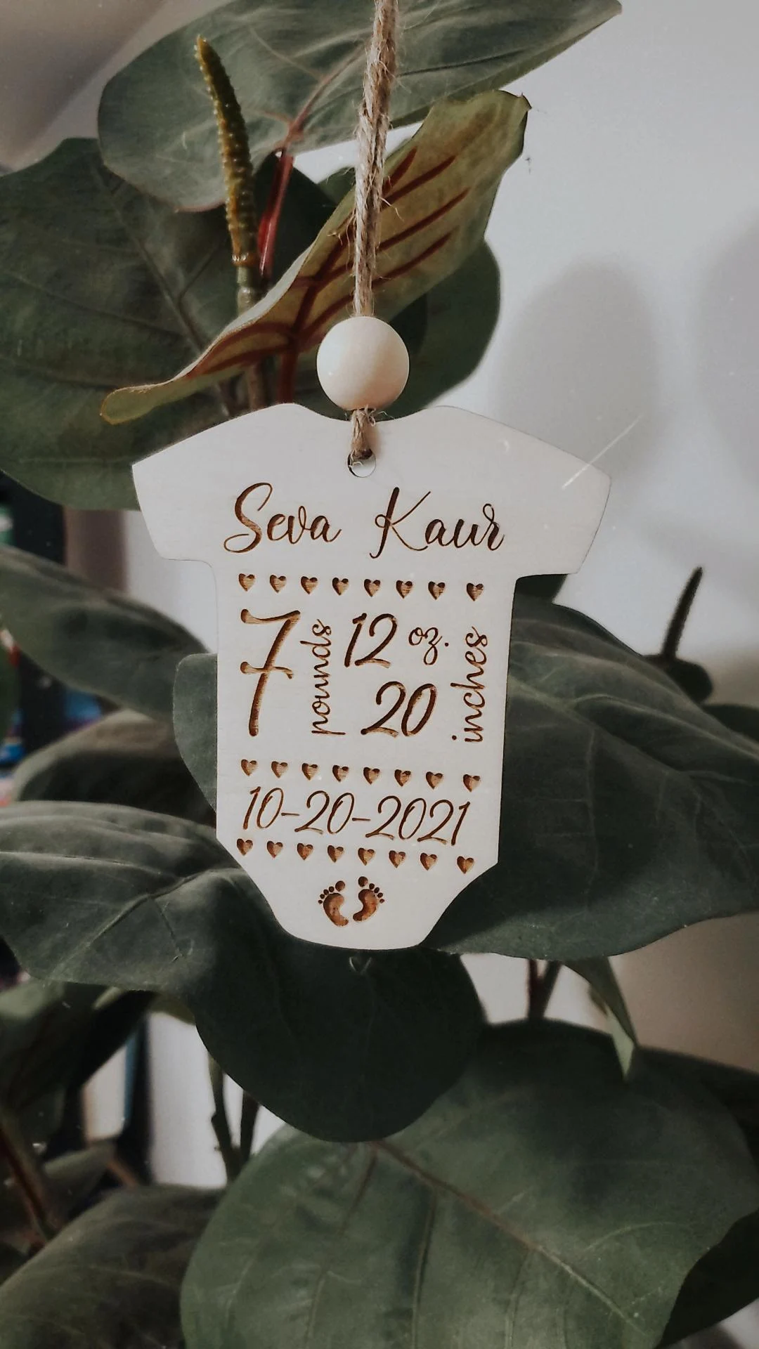 Baby Birth Stats Onesie Ornament