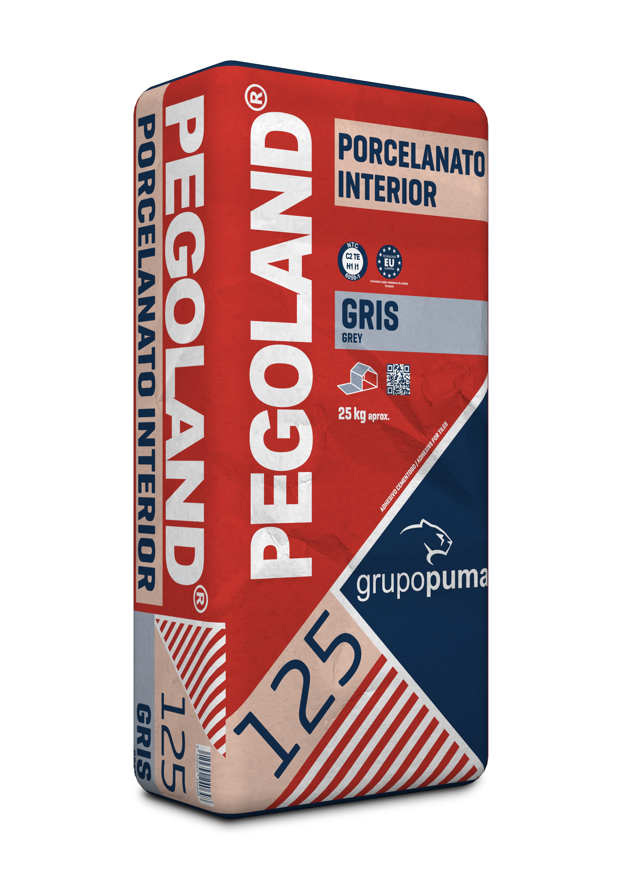 PEGOLAND PORCELANATO INTERIORES GRIS x 25 kg