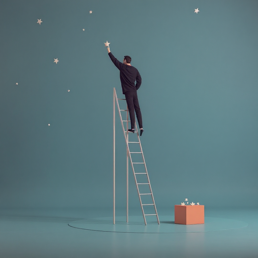 Man Reaching Stars
