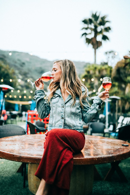 drinking wine at a wine festival