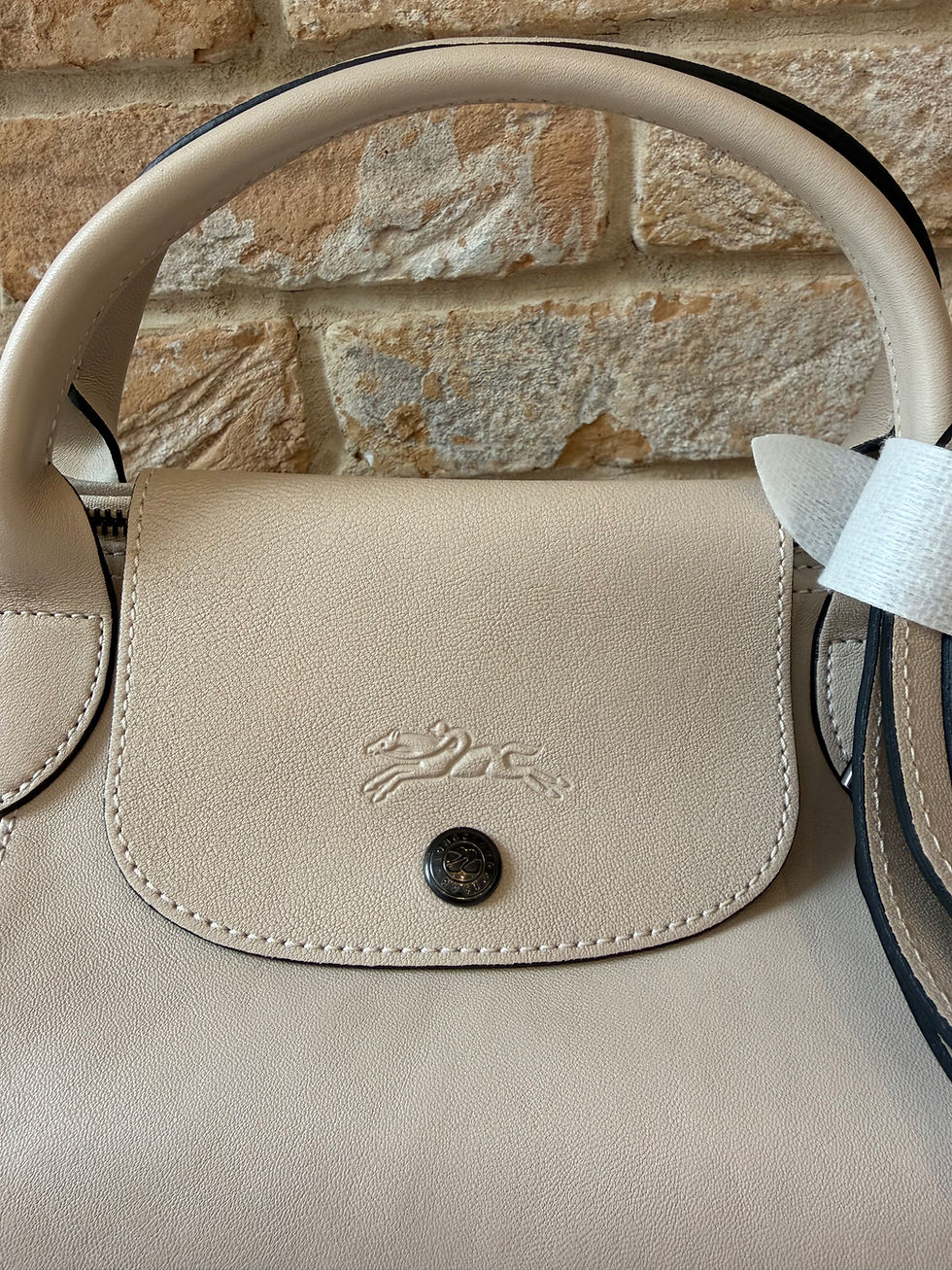 Thumbnail: LONGCHAMP Le Pliage Cuir Leather Travel Bag – Cream (RRP £725)