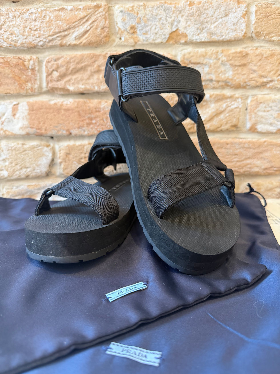 Thumbnail: PRADA Sandals - Black Nylon - EU 40