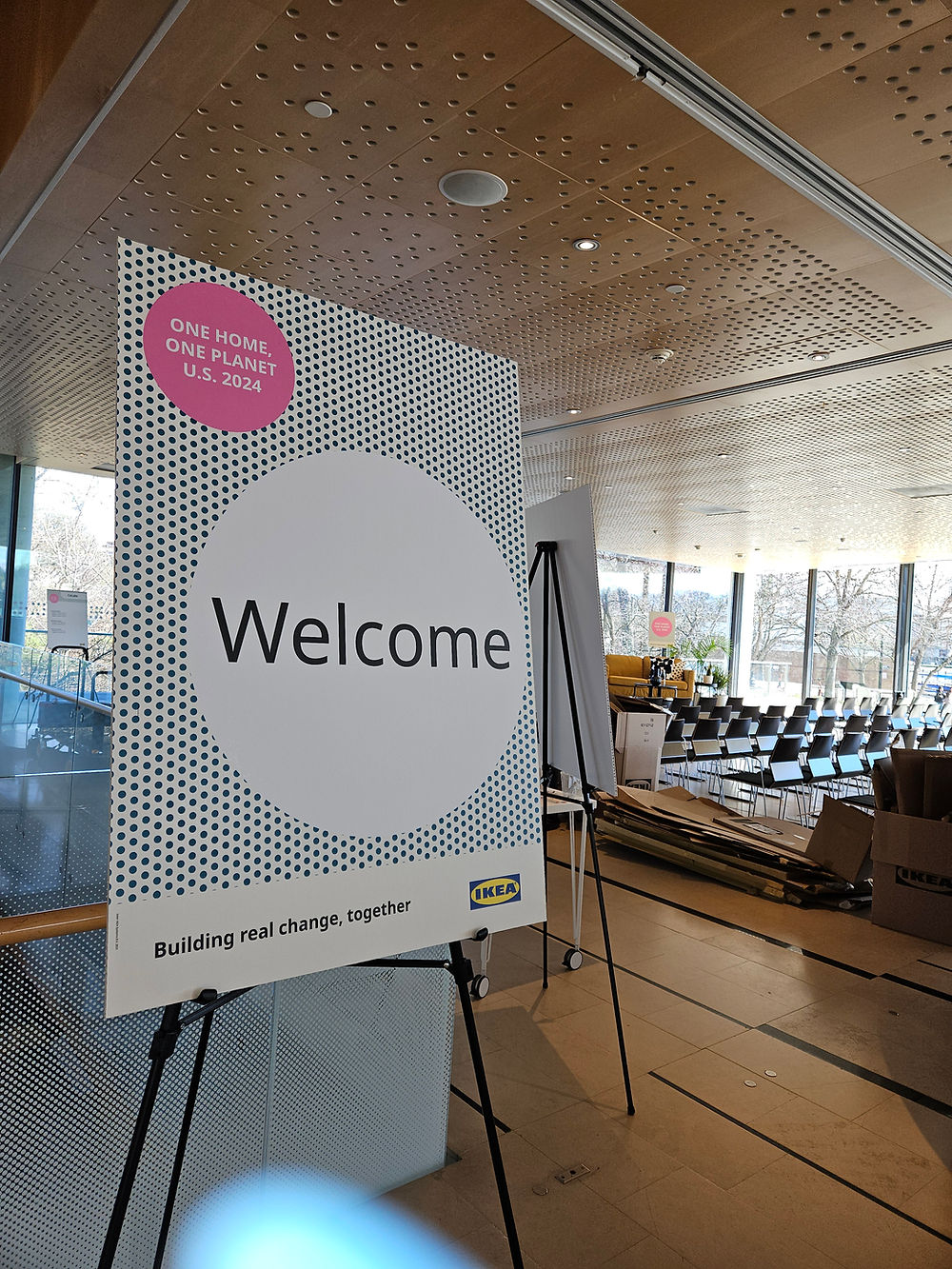 IKEA Welcome sign for One Home One Planet event 2023