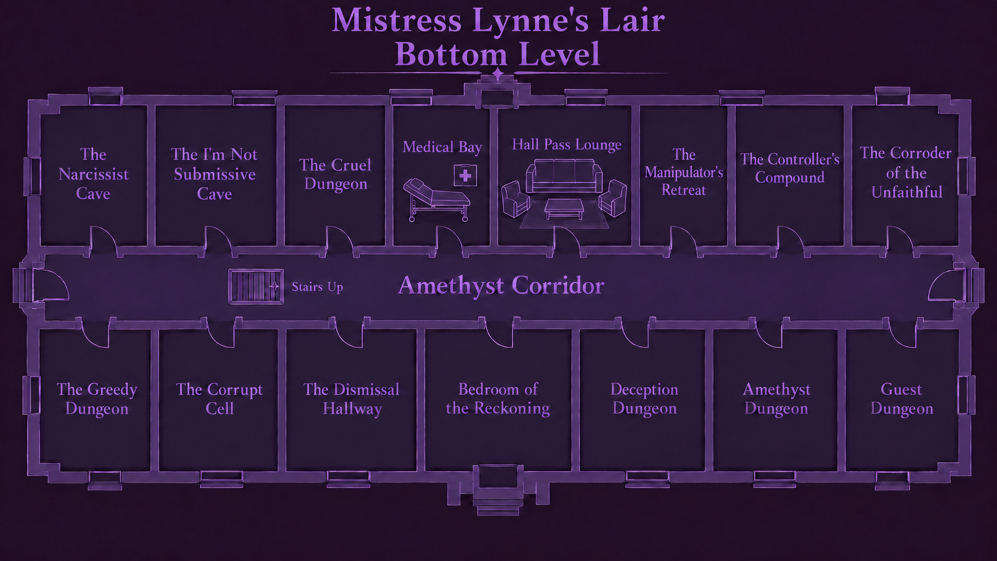 Mistress Lynne's Lair, Bottom Level map