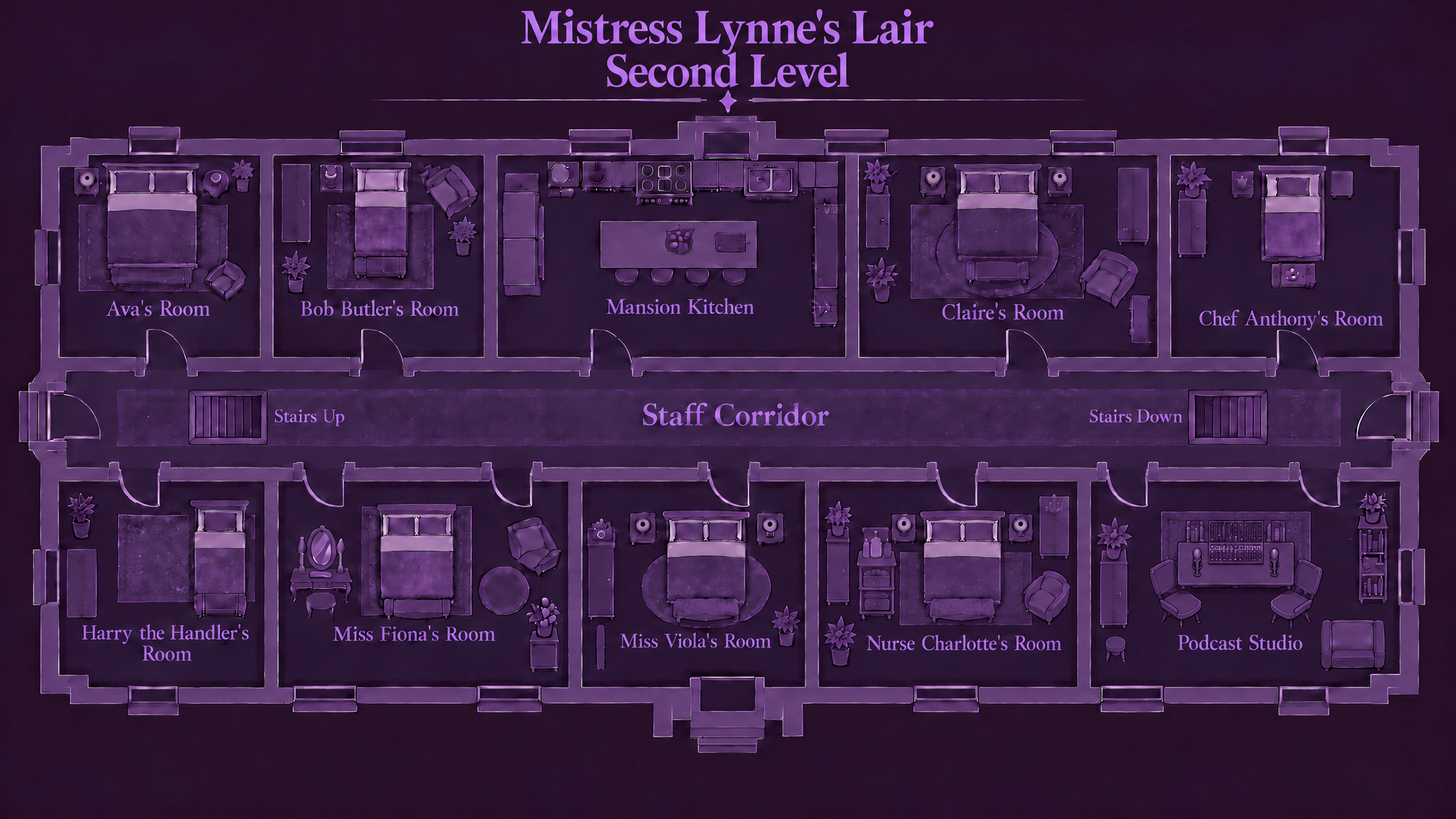 Mistress Lynne's Lair, Second Level map
