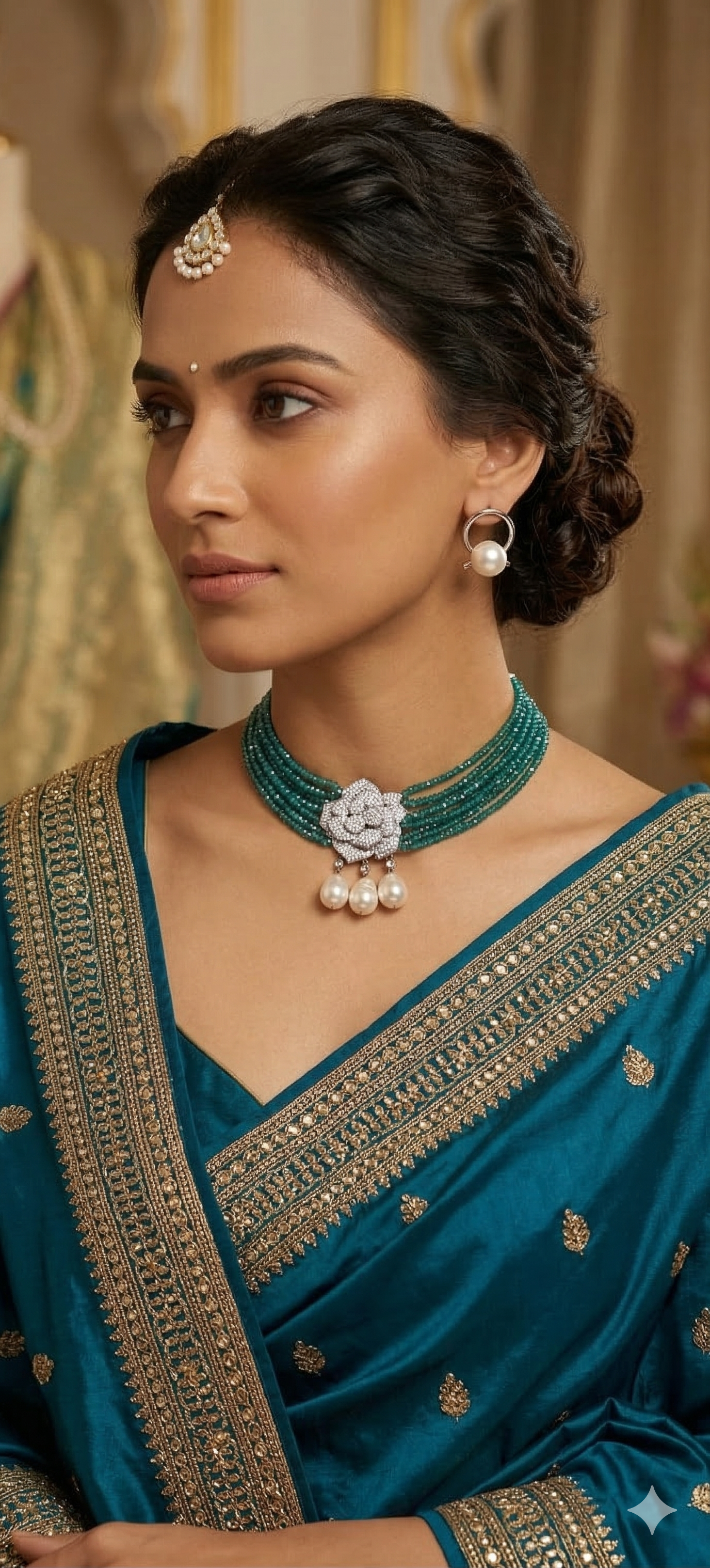 Stylish Silver Finish Choker Set