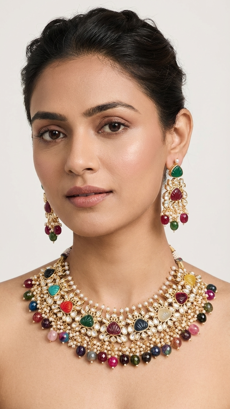 Thumbnail: Multicolor Designer Kundan Piece