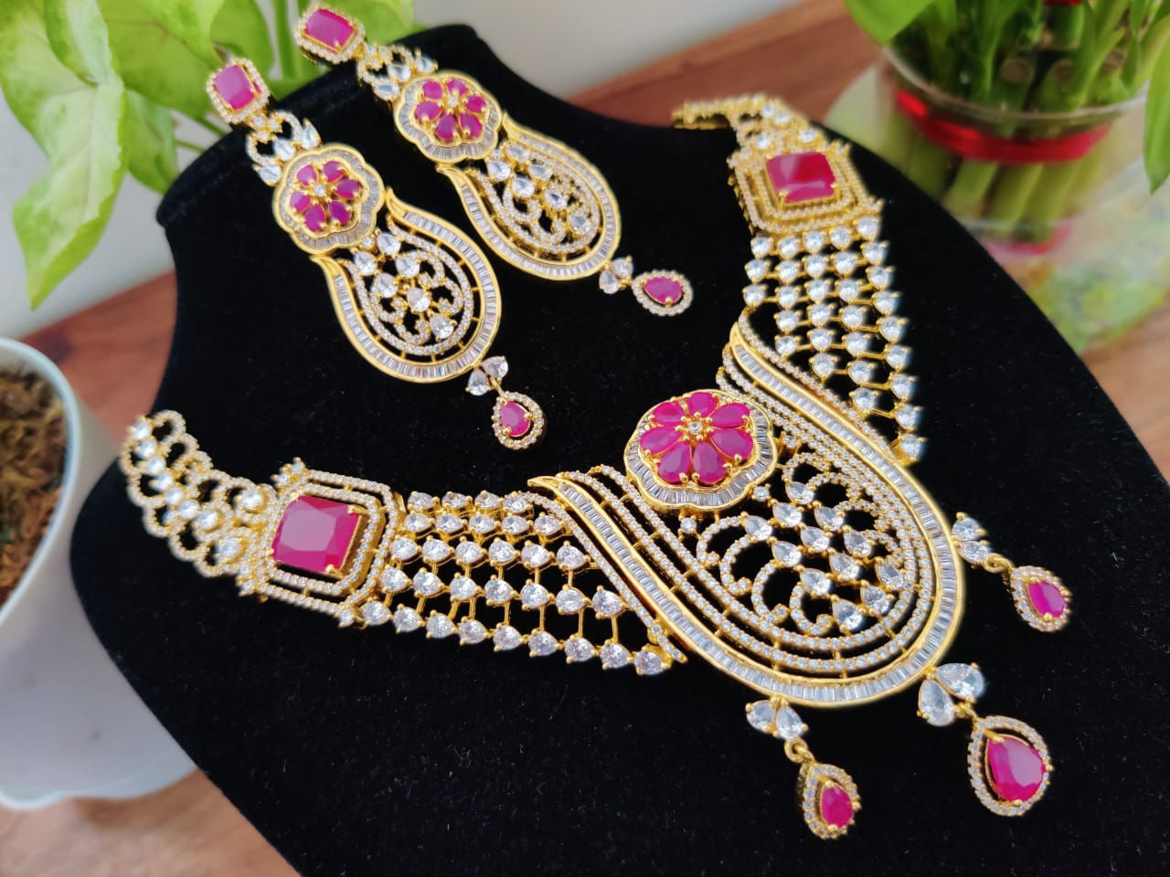 Ruby Stone Royal Look Necklace