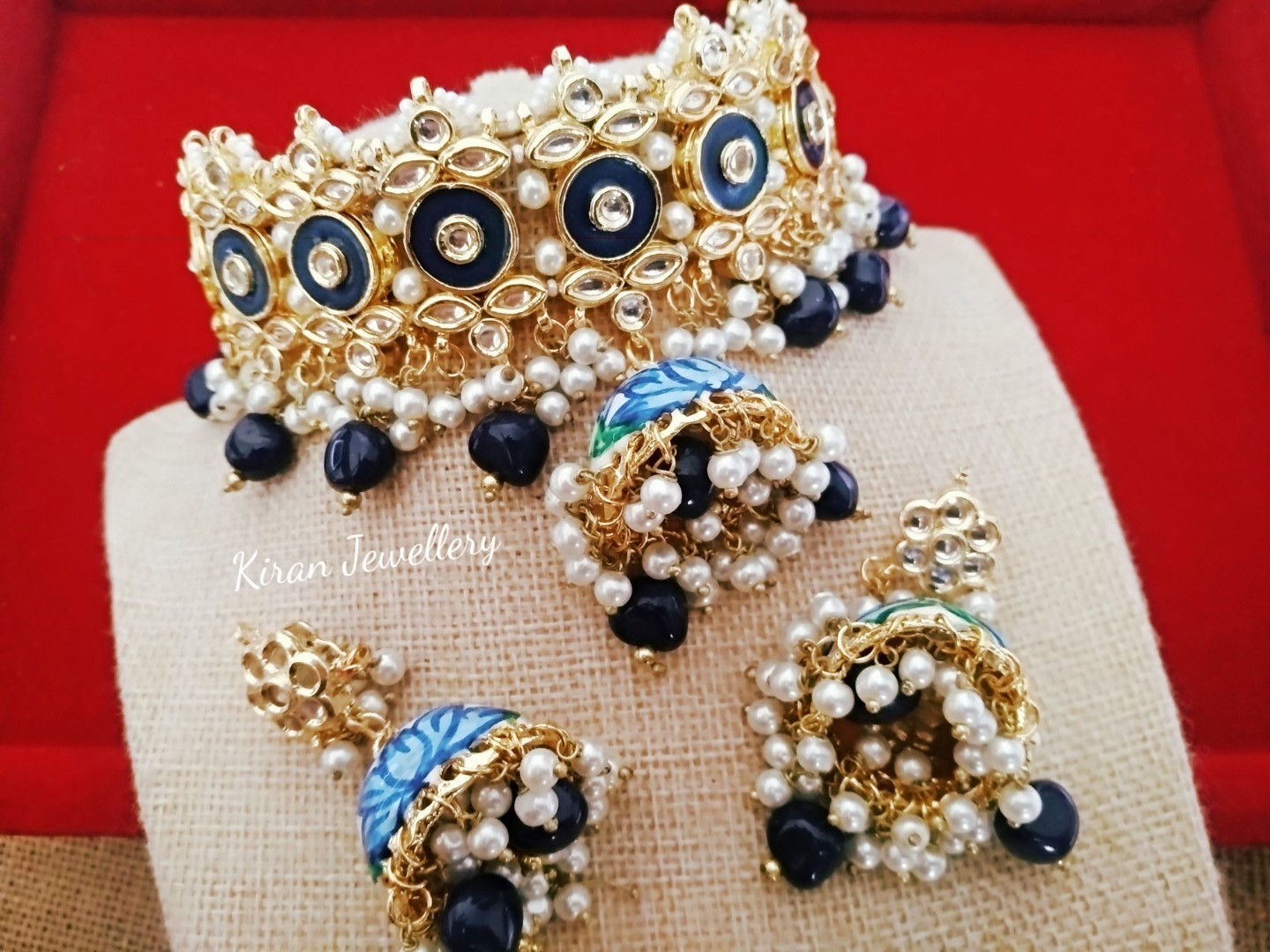 Blue Color Kundan Choker 