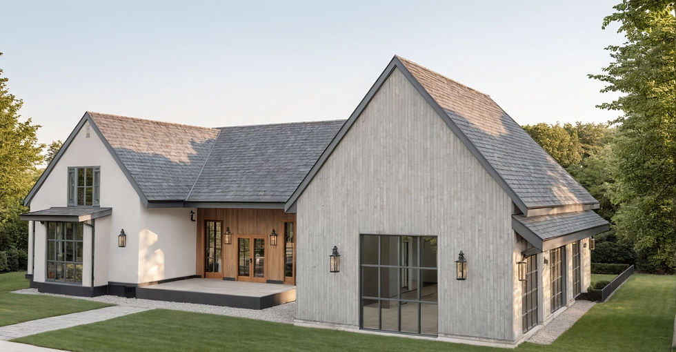 transitional home surrounded in a neighborhood