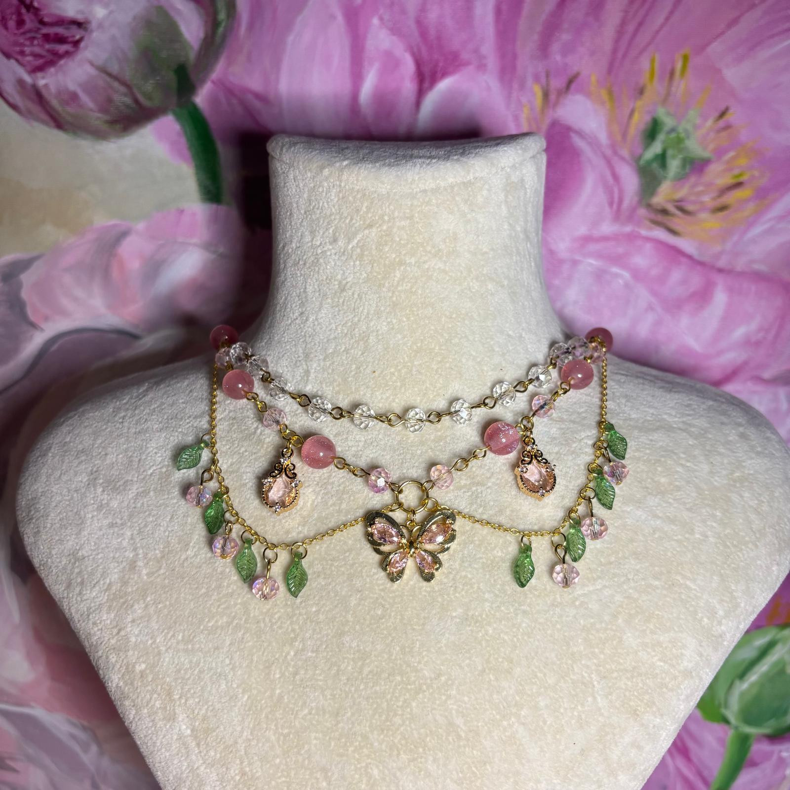 FLORA / pembe,yeşil ve altın
