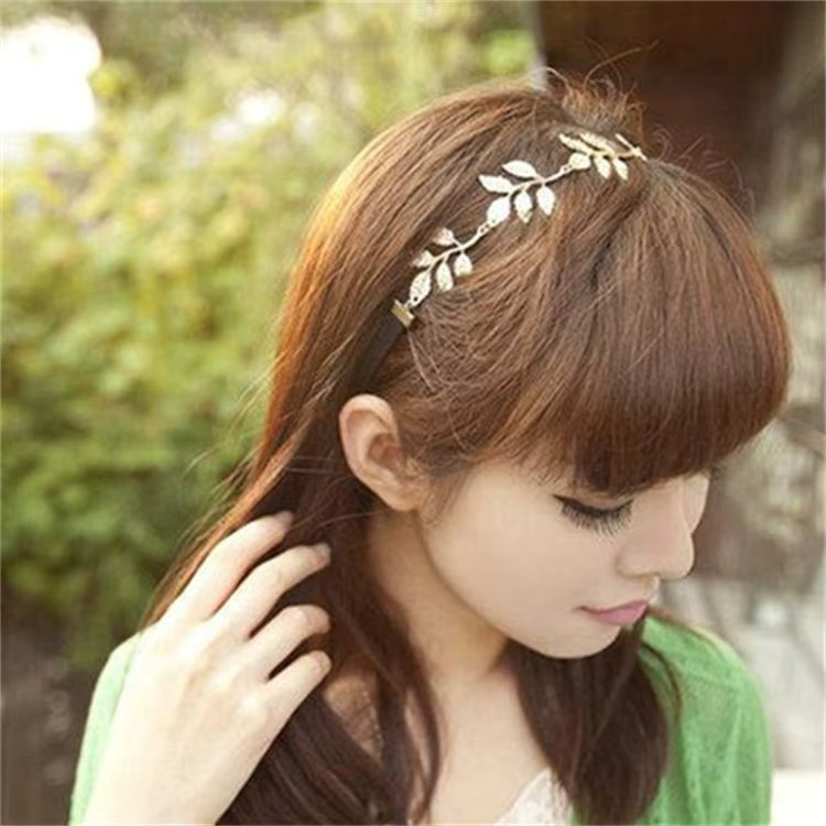 Alloy Leaf Bohemian Crystal Hair Chain
