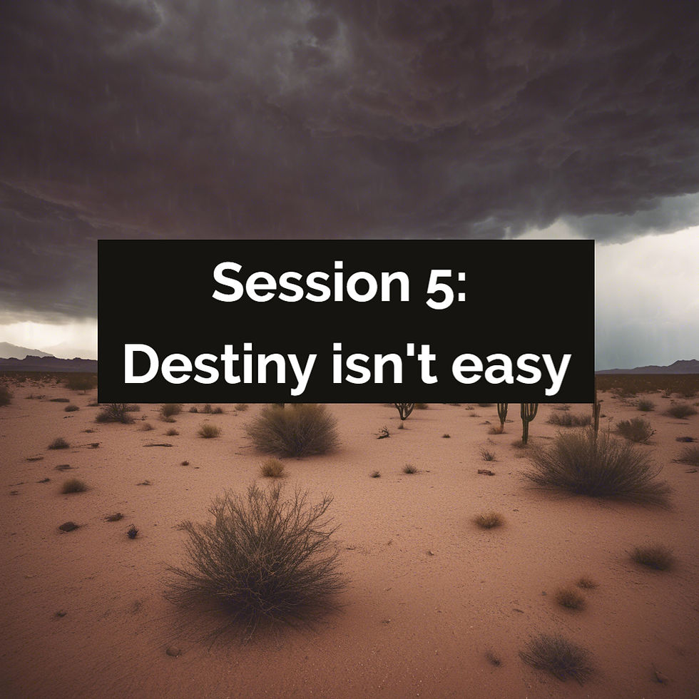 Session 5: Destiny isn't easy