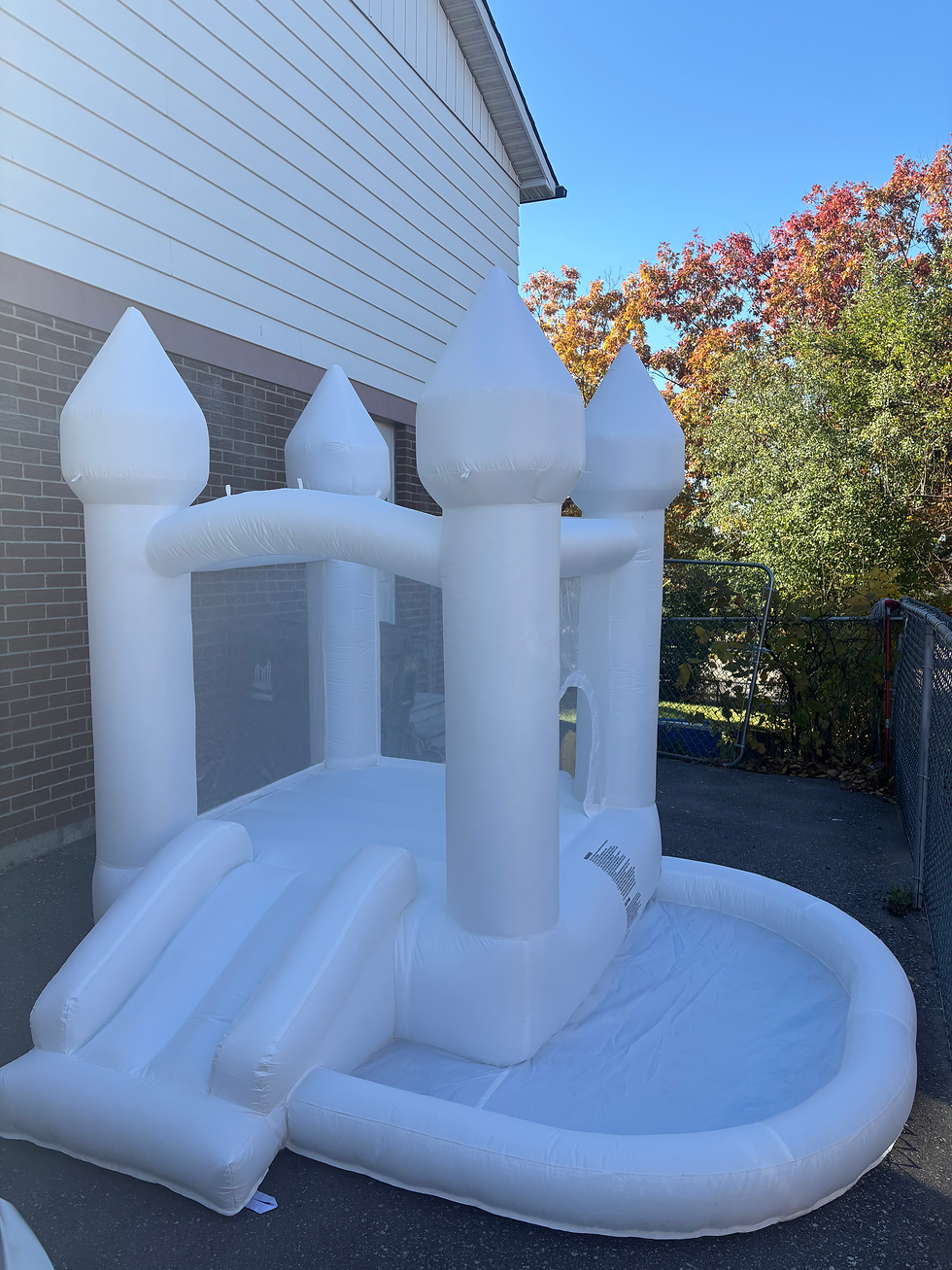 Thumbnail: White Bounce House with Ball Pit or Water Play Area