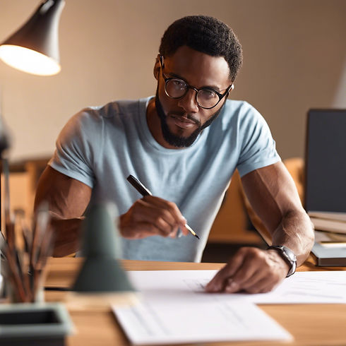 African American Male doing design research for client.jpg